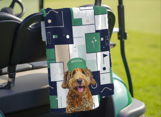 Personalized Pet Golf Towel – Custom Dog & Cat Towel with Photo and Name