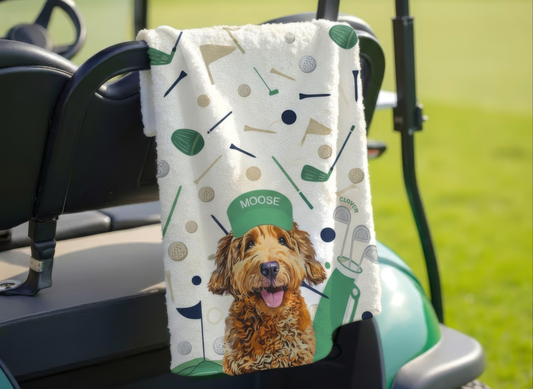 Personalized Pet Golf Towel – Custom Dog & Cat Towel with Photo and Name