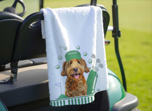 Golf Towel with Your Pet’s Face – Personalized Dog & Cat Towel