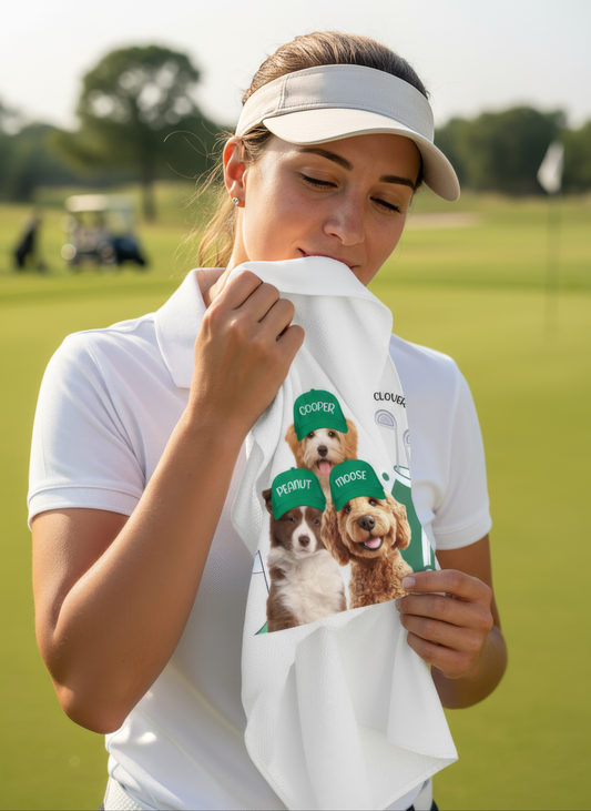 Golf Towel with Your Pet’s Face – Personalized Dog & Cat Towel
