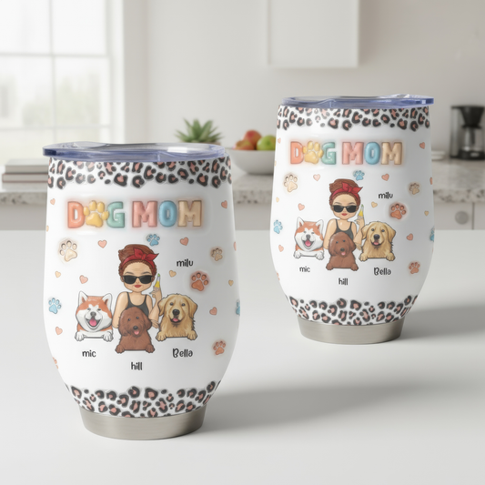 Dog & Cat Personalized Custom 3D Inflated Effect Printed Tumbler - Christmas Gift For Pet Owners, Pet Lovers