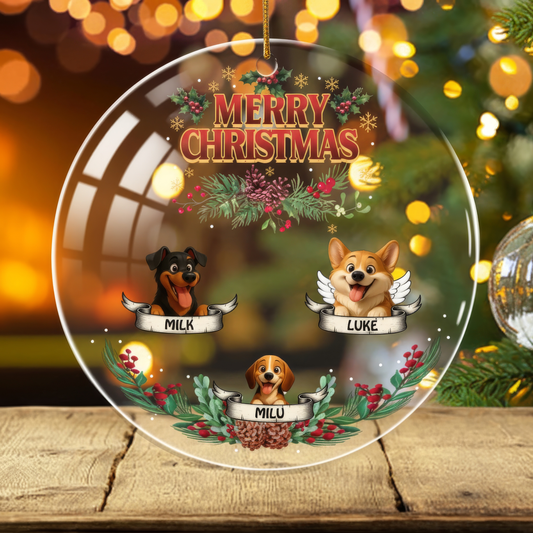 Merry Christmas Pet Custom Pet Holiday Gifts Acrylic Ornament
