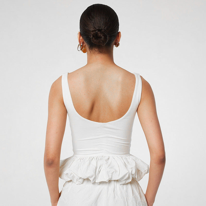Women's Scoop-Neck Sleeveless Peplum Top